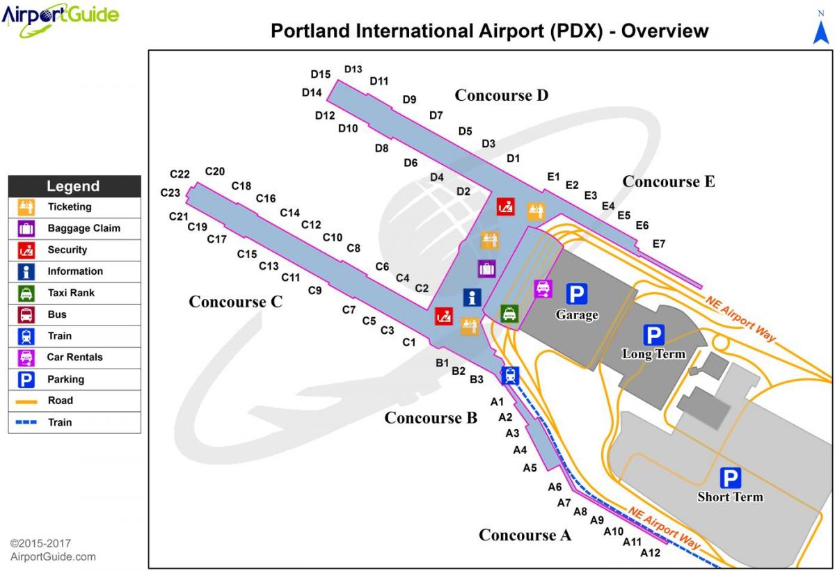 žemėlapis Portland airport