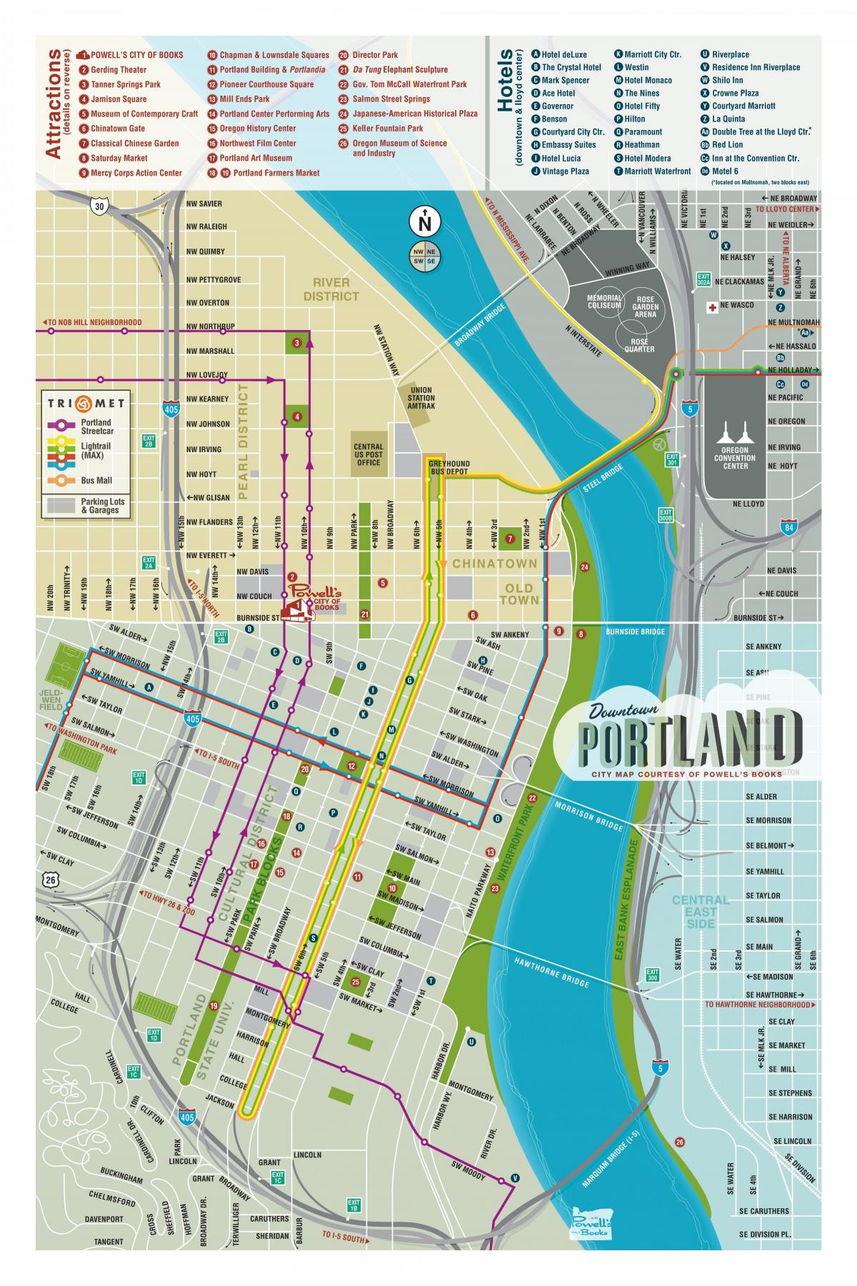žemėlapis Portland lankytojai