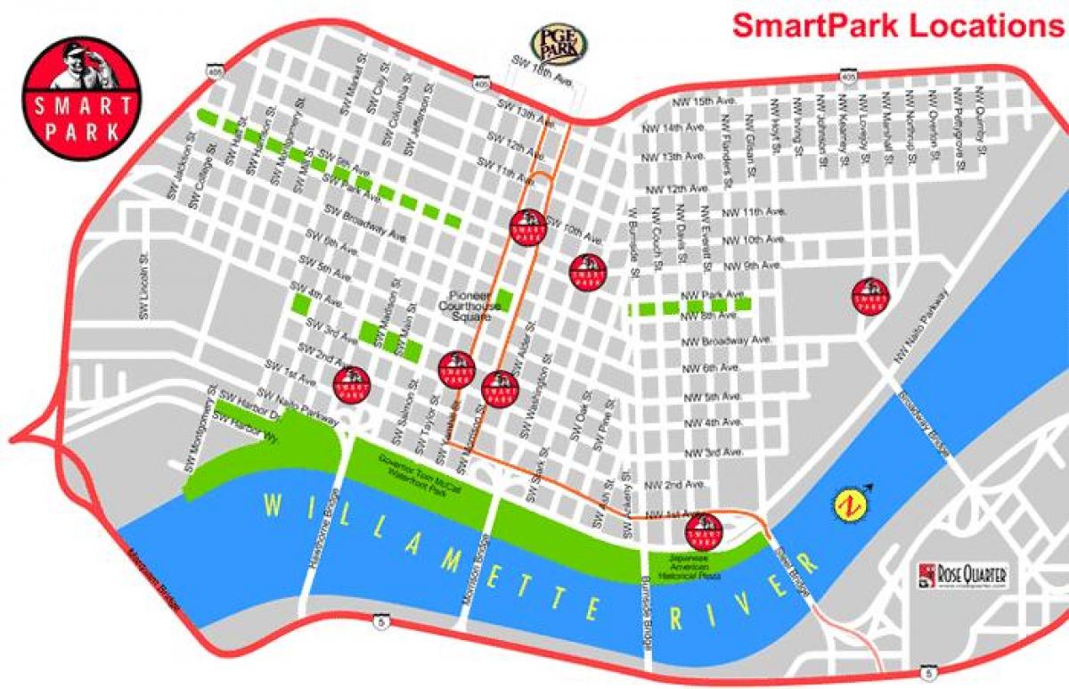 žemėlapis Portland smart park