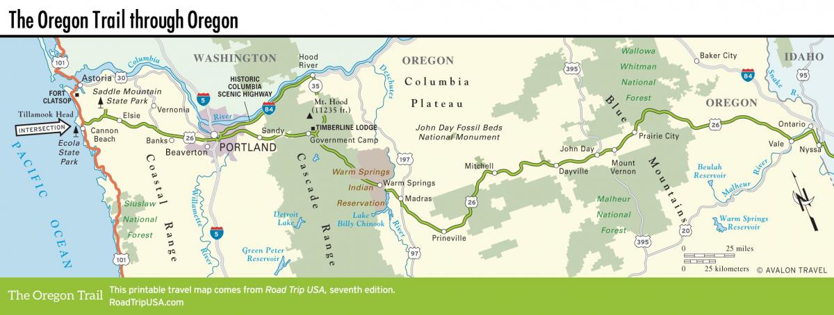 žemėlapis Portland trails