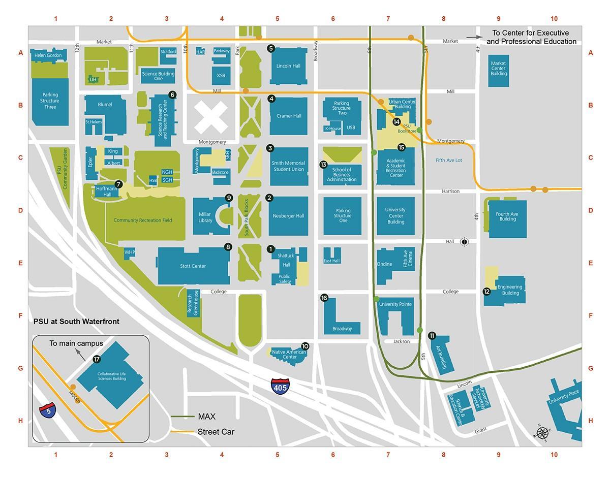 PDX Campus žemėlapis