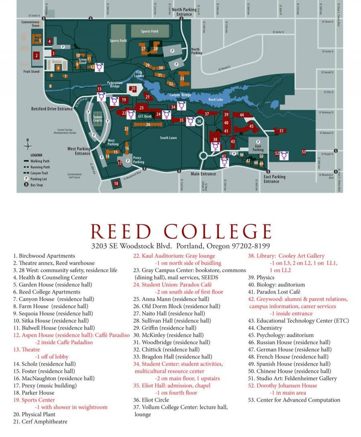 žemėlapis reed College