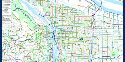 Žemėlapis Portland dviratį