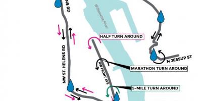 Žemėlapis Portland maratonas