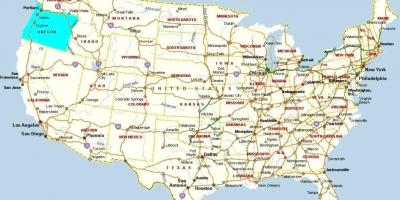 Portland Oregon žemėlapyje JAV