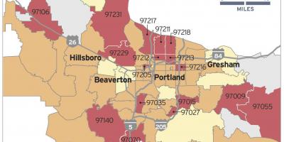 Radono žemėlapį Portland